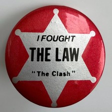 RARE Vintage 80's THE CLASH I Fought The Law promo button pin badge Joe Strummer picture