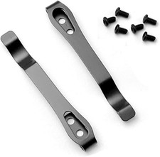 2 Pack Knife Pocket Clip Replacement: Deep Carry, Stainless Steel, EDC Knife Acc picture