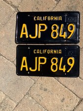 1963 CALIFORNIA LICENSE PLATE PAIR DMV CLEAR- FORD-CHEVY-MOPAR picture
