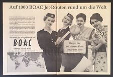 1961 BOAC Stewardesses ad British Overseas Airways Corp advert airlines ROUTEMAP picture