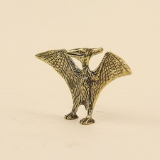 Vintage Brass Pterosaur Figurine, Mini Flying Dinosaur Desktop Sculpture, Retro picture