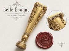 Belle Époque Original Gold Embossing Seal Wax Stamp Perforated Antique 1800s picture