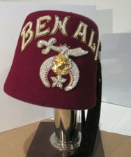  Vintage BEN ALI Rhinestone Jeweled Shriners Fez Hat W/Tassel & Plastic Liner 2 picture