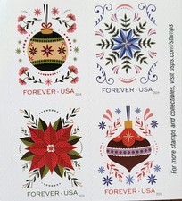 HOLIDAY JOY SHEET OF 20 FIRST CLASS LETTER STAMPS picture