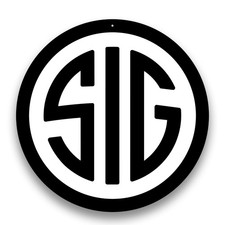 SIG SAUER Aluminum Sign 12in - Man Cave Gun Room Wall Art Bar picture