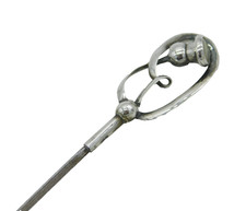 Edwardian Sterling Silver & Mother of Pearl Thistle Form Hat Pin Antique c1910s picture