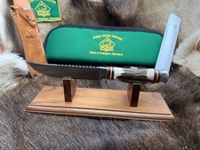 PUMA Scout Saw Blade Knife Stag Handles With A Leather Sheath Mint & Pouch++++ picture