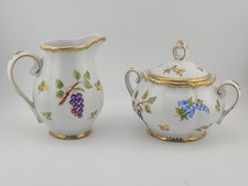 Rare Anna Weatherley Strawberry Creamer & Sugar Set Czech Porcelain Hand Painted picture
