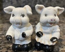 Vintage Japanese Boy & Girl Pig Salt and Pepper Shakers  picture