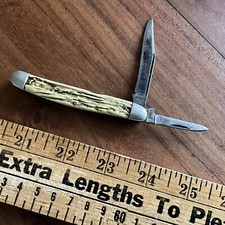 VINTAGE KUTMASTER UTICA NY WINTERBOTTOM BONE SWELL CENTER JACK KNIFE picture