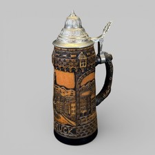 Vintage Innsbruck Goldenese Dachl Western Germany King Lidded Beer Stein 10