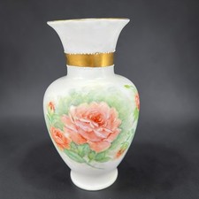 Johann Seltmann Vohenstrauss Bavaria Germany Hand Painted Rose Porcelain Vase picture