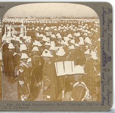 INDIA, The Band, Church Service, Delhi-Girdwood Stereoview B254 picture