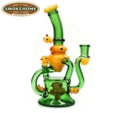 Hookah 8in Glass Bong and Water Pipes Smoking RECYCLER Bongs w/ 14mm bowl Duck picture