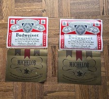 Vintage Budweiser & Michelob Beer Stickers Decals 9 X 7 - Rare Stickers picture