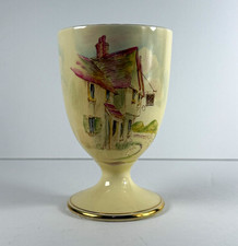 Royal Doulton Happy Days Hand Painted Ceramic Cottage Egg Cup 4 in Glossy picture