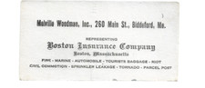 Boston Insurance Company Advertising Ink Blotter ~ Melvin Woodman, Biddeford, ME picture