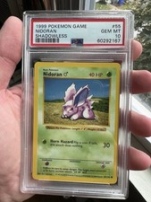 1999 Pokemon Base Set Shadowless Nidoran 55/102 PSA 10 GEM MINT picture