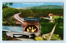 The Pennsylvania Turpike Blue Mountain Tunnel Super Toll Roads 1940 Postcard C6 picture