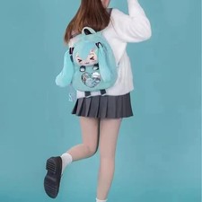 Hatsune Miku Anime Girl Backpack Cute Plush Doll Kawaii 2025 Trending Backpack picture