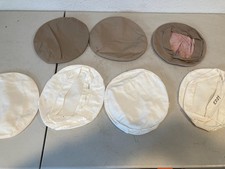 7 Vintage Military Service Cap Covers Lot White & Tan Khaki Navy Army Uniform picture