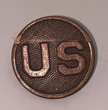 MS007  Genuine WW1 US Army Issue Enlisted Bronze Collar Disc Pin picture