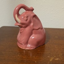 Rare North Dakota Rosemeade Dusty Rose Elephant Coin Bank Slot picture