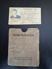 WWI Buffalo NY Soldier ID Lot 1918 Water-Front Photo Pass & AEF Pay Record Book picture