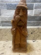 Folk Art Wood Carved Statue 10” picture