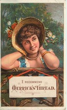 Merrick's Spool Thread Victorian Trade Card, Kreis & Tennison, Monticello, MN picture