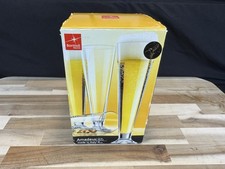 🛑RARE ✅Set Of 4 ✅Bormioli Rocco Amadeus ✅CRYSTAL ✅Beer Glass Glasses✅ITALY ✅NEW picture