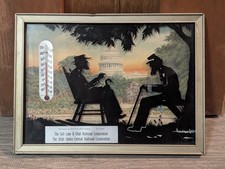 Salt Lake Idaho Railroad Civil War Silhouette Abe Lincoln Thermometer Framed USA picture