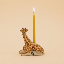 Giraffe Cake Topper | Handcrafted Porcelain Figurine | Camp Hollow Collectible picture