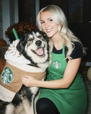 Authentic Starbucks Green Barista Apron Employee Uniform Halloween Costume picture