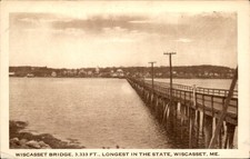 Wiscasset ME Bridge Wiscasset Bridge A. Hess Co. c1900s-10s Vintage Postcard picture