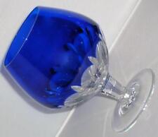 BEAUTIFUL RETRO CRYSTAL COBALT BLUE BRANDY SNIFTER GLASS DRINKING GLASS 15cm H picture