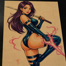 Psylocke X-Men Art Print Signed 8.5x11 | Art by Keyeske picture