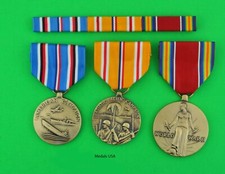 3 WWII Pacific/Asia Medals & Ribbon Bar - Asiatic Pacific Campaign, Victory picture