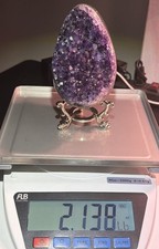 2.7LB  natural rare amethyst Dinosaur egg Quartz Crystal specimen healing+stand picture
