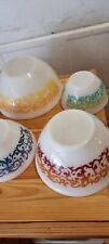 Set Of Four AGEE Crown PYREX MIXING NESTING BOWLS 'Bramble Scroll' picture