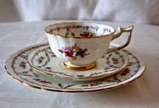 Royal Chelsea  Teacup Trio Forget Me Not Garland Made in ENGLAND Bone China 377A picture