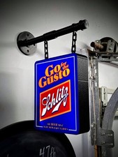 XL Schlitz Go For The Gusto Hanging LED Light Box | Double Sided Retro Beer Sign picture