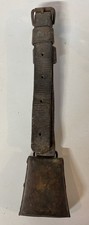Vintage Beautiful Cowbell with leather strap collar Farmhouse~Sounds Amazing picture