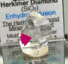 1.43 g Enhydro Herkimer Diamond Gem w/ Moving Gas Bubble, A-Grade Clarity picture