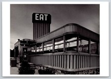 Zip's Diner Lights On Exterior View Neon Sign Eat Dayville CT Postcard UNP 4x6  picture