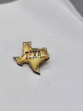Hat Lapel Pin Texas Gold tone Multi Color letters  picture