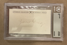 Zane Grey Western Author Signed Autograph Cut/Card Beckett Slabbed - AUTHENTIC picture