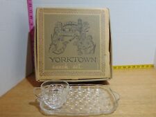 Federal Glass Yorktown Snack Set 8 Piece With Original Box MIB (Set 1) picture