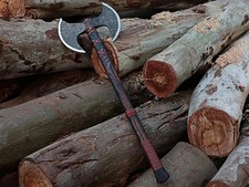 Handmade Berserker Viking Axe Scandinavian Double Headed Battle Axe  picture