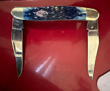Case XX 2002 Muskrat 629/11 Blue Bone Stars And Stripes Shield Pocket Knife picture